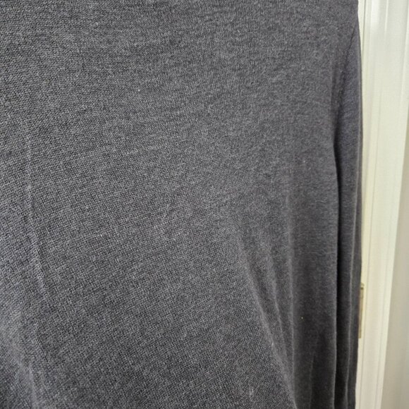 Joan Vass Sweater Womens Large Charcoal gray Toggle Shoulder Detail Soft Cozy - Picture 12 of 14